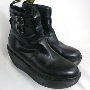 Size 8 Goth Leather Doc Martens zipper ankle boots